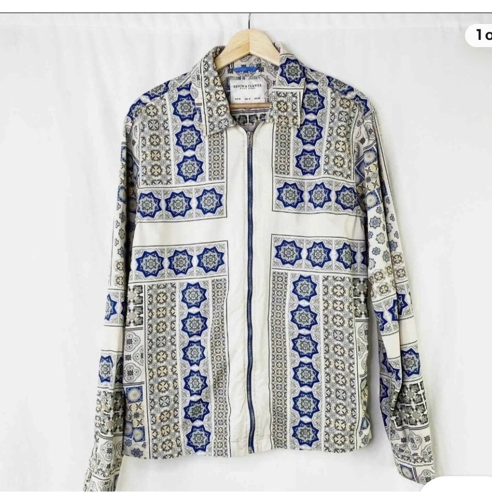 Denim & Flower Men’s Printed Zip-Up Jacket